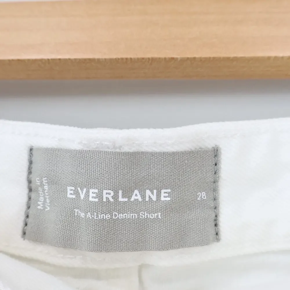 Everlane White High-Rise Denim Shorts
